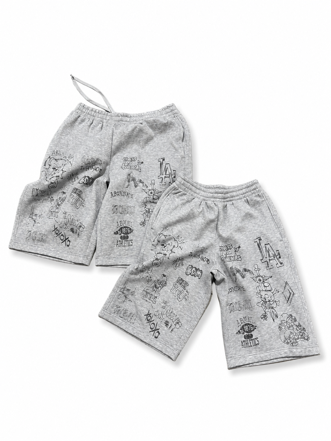 Abominable Grey LA Graffiti Shorts