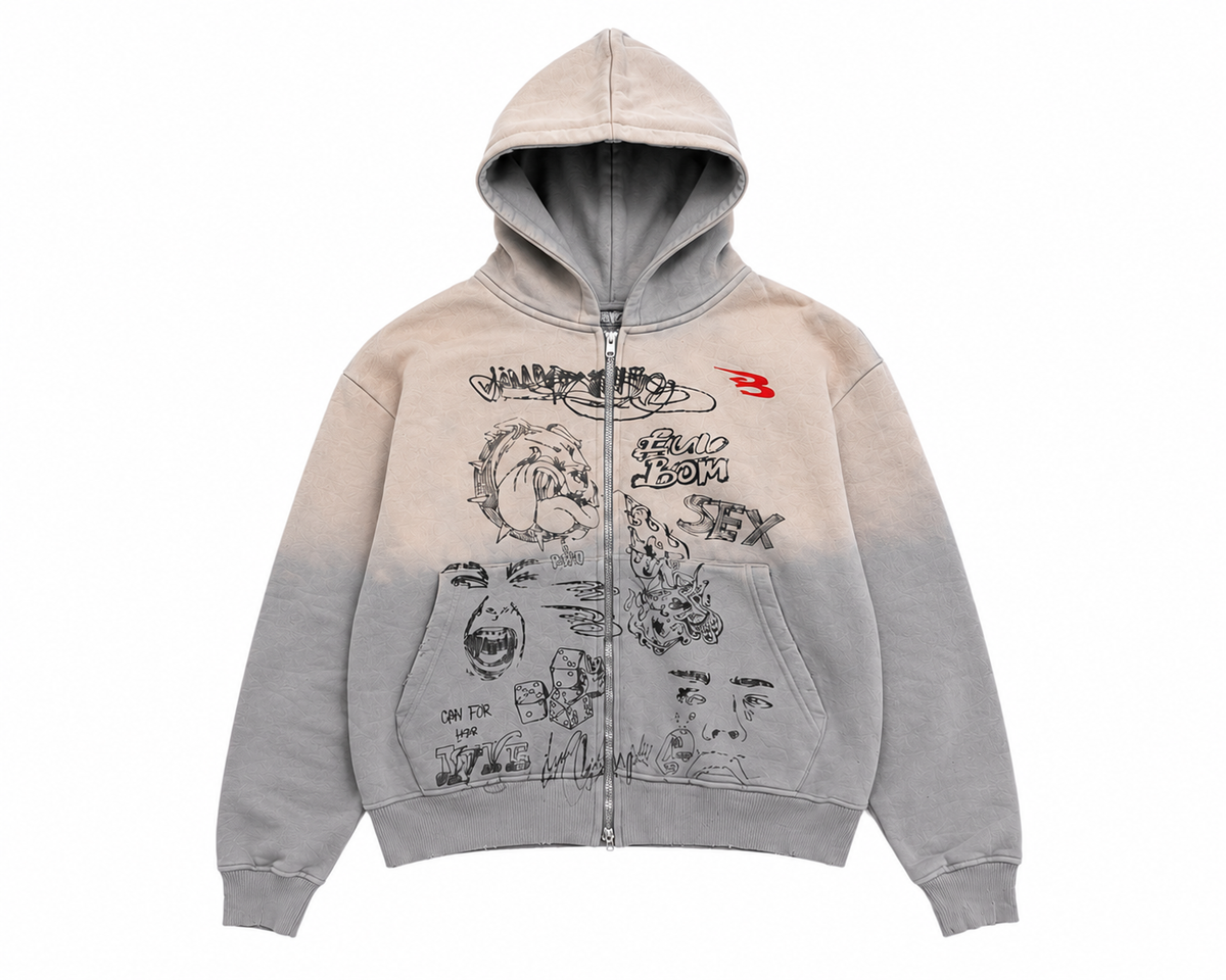 Luv Abominable Graffiti Bom Full-Zip Hoodie