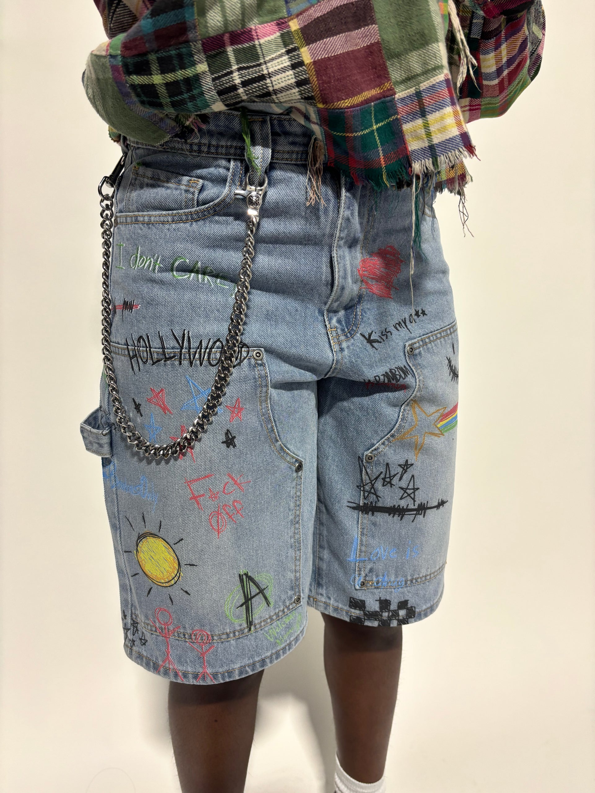 Doodle demin shorts
